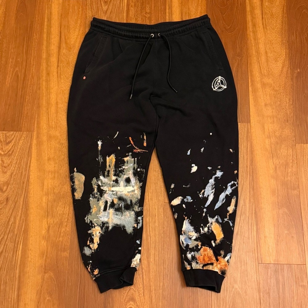 Air Jordan Artist Series Jammie Holmes Paint Splatter Sweatpants Men's Size XL